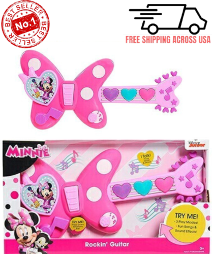 Minnie Bow-Tique Rockin’ Guitar, Officially Licensed Kids Toys for Ages 3 – NEW