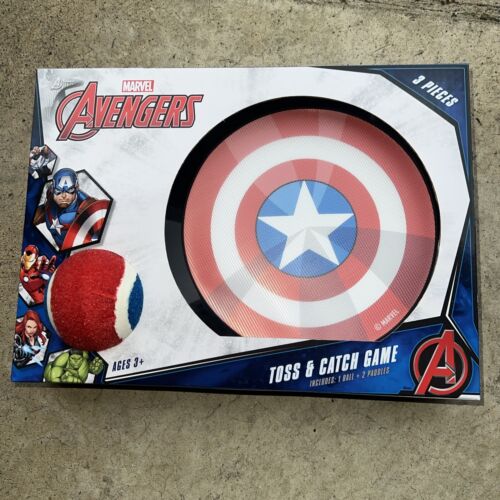 Marvel Avengers Toss & Catch Game 3pc Set – 2 Paddles + Ball Ages 3+ NEW GB