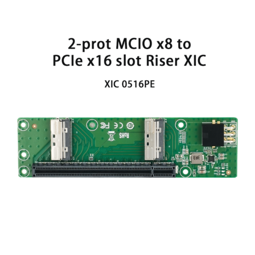 Shinreal 2 Port MCIO 8I to  PCIe x16 Slot Adapter —XIC 0516PE