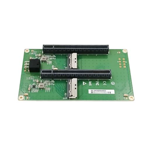 Dual MCIO 8I to 2* PCIe5.0 x16 slot riser card with ATX 2*3 pin GPU Power Connec