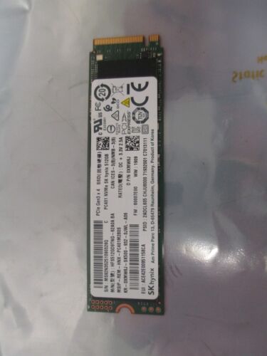 SK Hynix 512GB NVMe M.2 PCLe Gen3 x 4 SSD