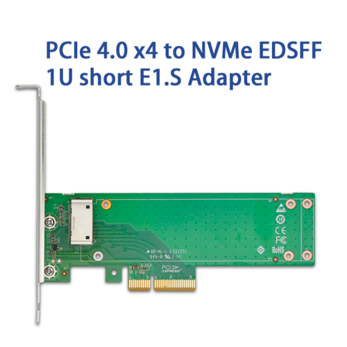 shinreal PCIe 4.0 x4 to NVMe EDSFF 1U short E1.S Adapter