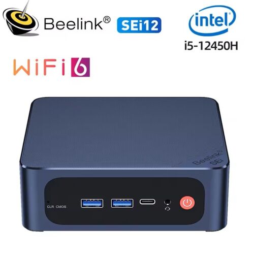 Beelink SEi12 Mini PC, Intel 12th Gen Core i5-12450H (8C/12T) 16GB RAM 500GB SSD