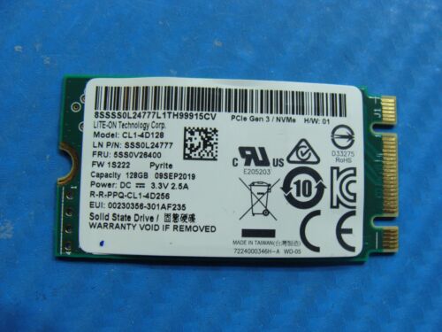 Lenovo E490 Lite-On 128GB NVMe M.2 SSD Solid State Drive CL1-4D128 SSS0L24777