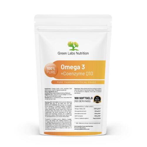 Omega-3 1000mg + coenzyme Q10 100mg Softgels Antioxidant Immune Support