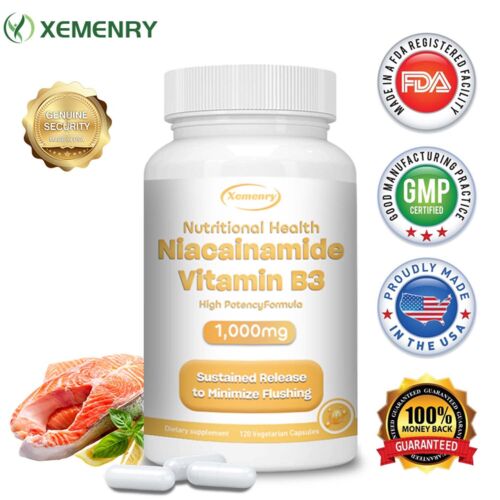 Niacinamide Vitamin B3 1000mg – Anti-aging, Skin Whitening, Reduce Wrinkles