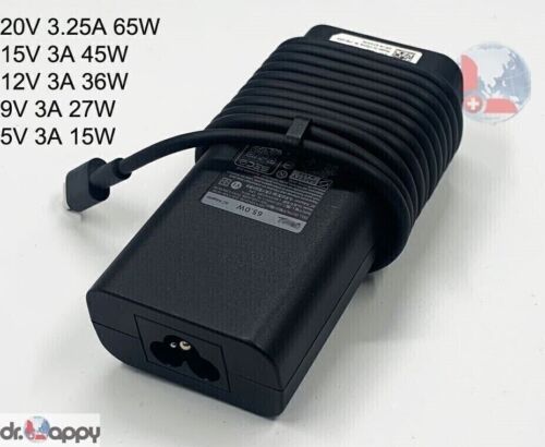 65W 20V 3.25A USB-C Type-C Dell AC Adapter Power Supply Charger for T3JDJ