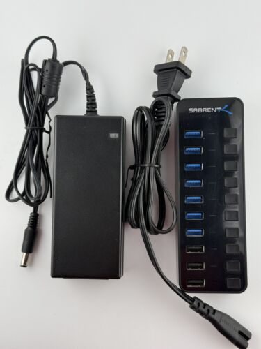 Sabrent 60W 10 Port 7 USB 3.0 and 3 smart charging ports