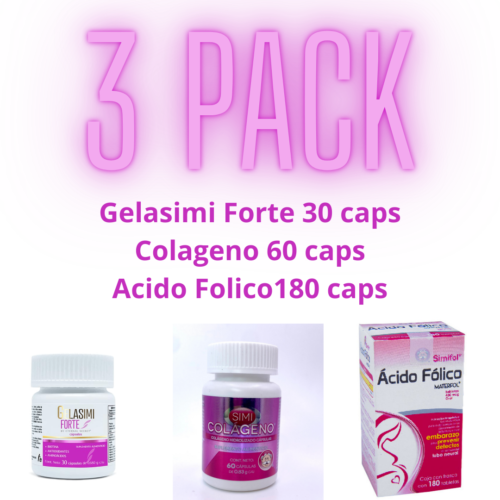 3 Pack Gelasimi Forte +  Colageno + Acido Folico Aminoacidos, antioxidantes