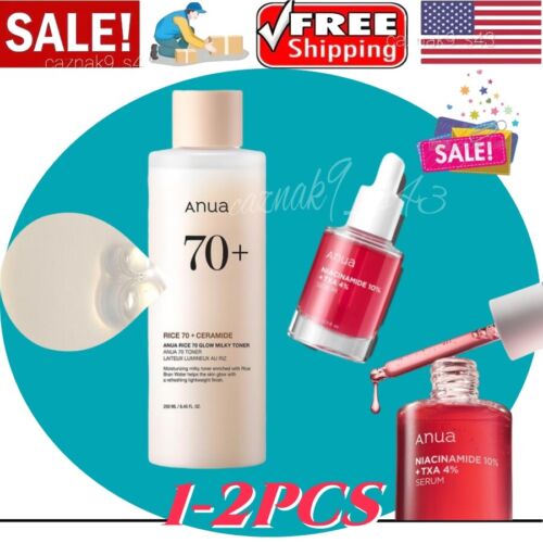 [ANUA] Rice 70 Glow Milky Toner – 250ml | NIACINAMIDE 10%+TXA 4% 30ml SERUM US