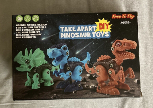 Dinosaur Toy Take Apart 3 Pack DIY Building Kit STEM Free To Fly Ages 3+  NEW