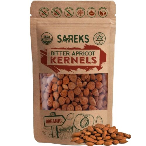 Bitter Apricot Kernels Organic Raw (10Oz),%100 USDA Organic Certified Seeds, NON