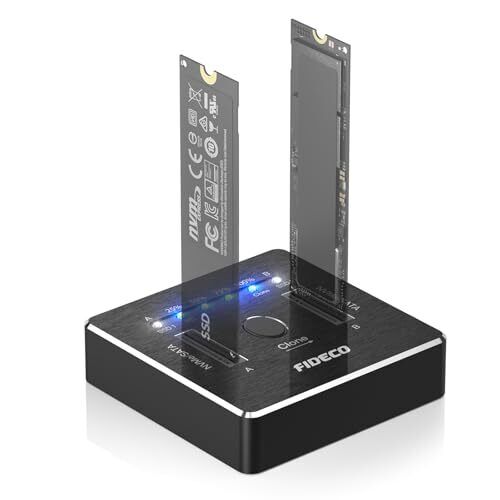 M.2 NVMe SATA SSD Cloner Dock, USB 3.2 Gen 2 X 2, 20Gbps Dual NVMe SATA SSD