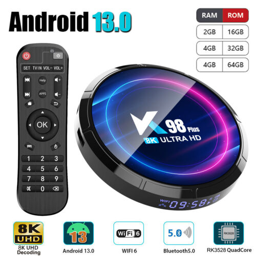 K98 PLUS Android 13.0 TV Box RK3528 Quad-core Support 8K HDR10+ WiFi6 BT5.0 J4I3