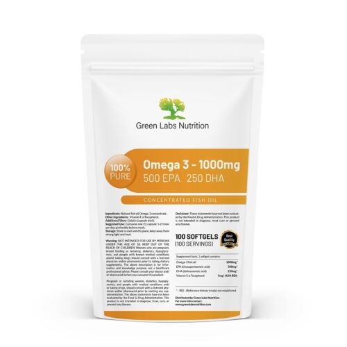 Omega-3 1000mg Softgels 500EPA 250DHA MAXIMUM CONCENTRATION