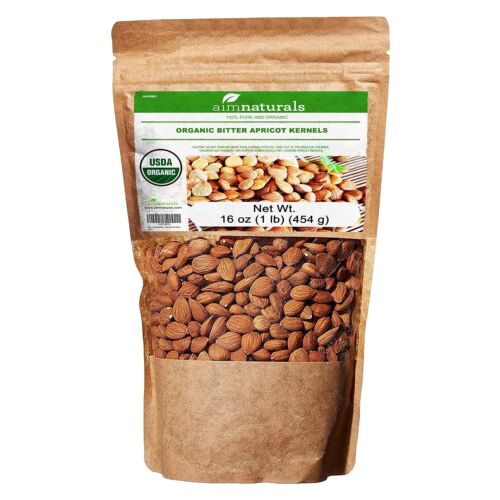 Bitter Apricot Kernels/Seeds 1LB 16oz 454G, 100% USDA Certified Organic Bitter –