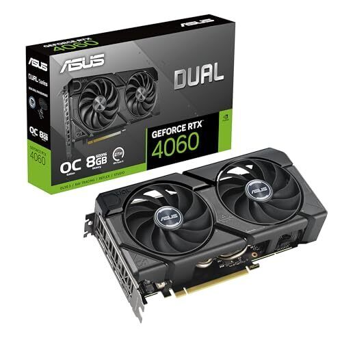 ASUS Dual GeForce RTX 4060 EVO OC Edition 8GB GDDR6 with 2 powerful Axial-tech f