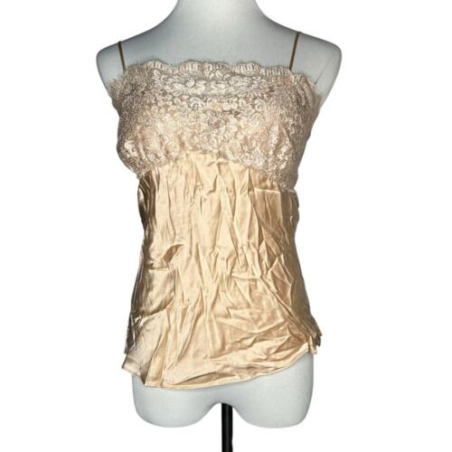 Anne Klein Vintage Y2K Coquette Lace Camisole Silk Tank Top, Size 14