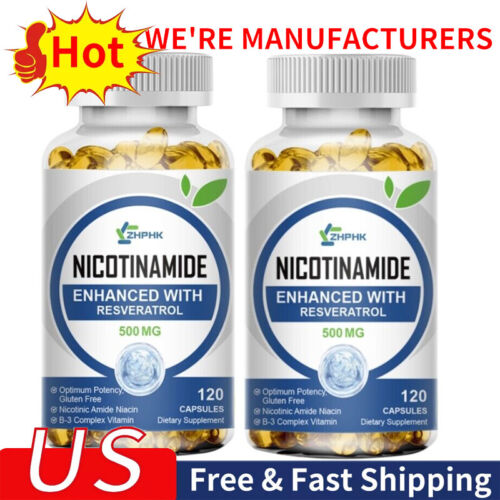 Nicotinamide + Resveratrol Capsules 500MG Anti-aging NAD Supplement 240 Capsules