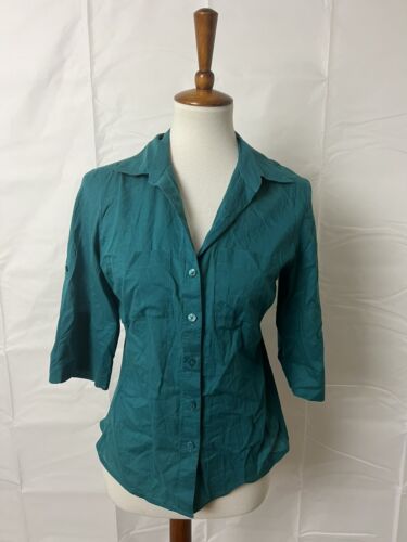 Ann Taylor 3/4 Sleeve Green Button Up Women’s Petite  Size 10P