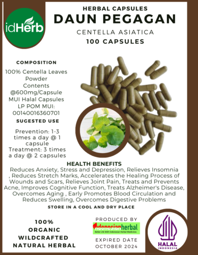 [idHerb] CAPSULE Daun Pegagan Centella asiatica Natural Orgaic Herbal Herbs