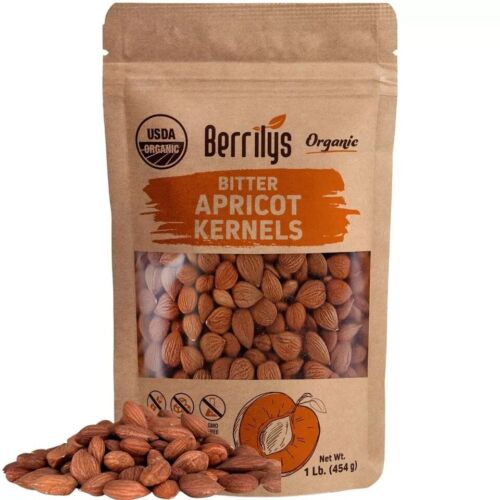 Organic Bitter Raw Apricot Kernel Premium Seeds 16oz Gluten Free Vegan USDA 1 lb