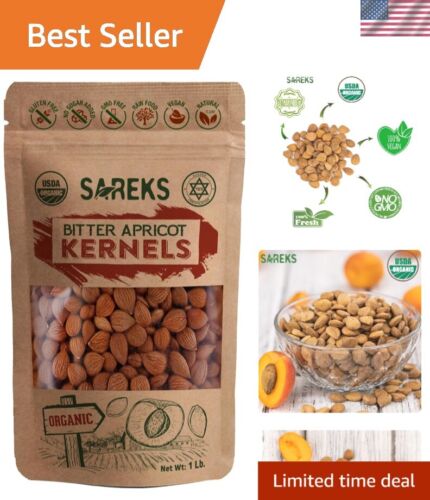 Organic Bitter Apricot Kernels – 1lb, USDA Certified, Non-GMO, Gluten-Free