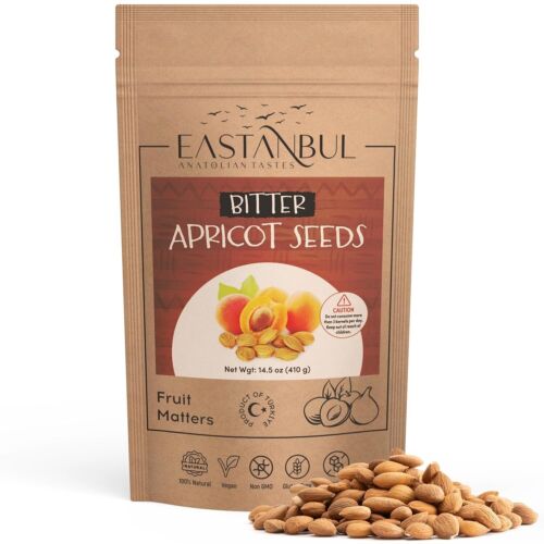 Organic Bitter Apricot Kernel Raw Premium Seeds Resealable Bag Non-GMO Kosher-US