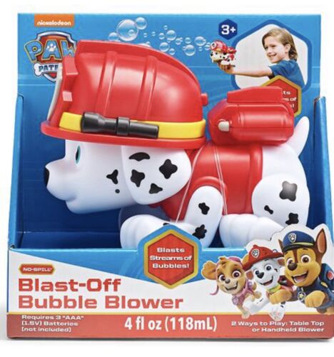 Paw Patrol Blast Off Bubble Blower Marshall Nickelodeon Ages 3+ Requires 3 “AAA”