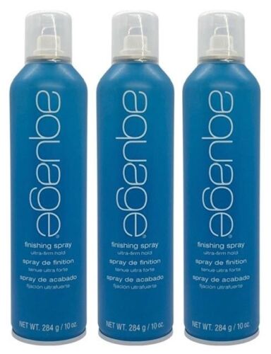 3 PACK! ORIGINAL BLUE AQUAGE FINISHING SPRAY ULTRA-FIRM HOLD 10 OZ HAIRSPRAY LOT