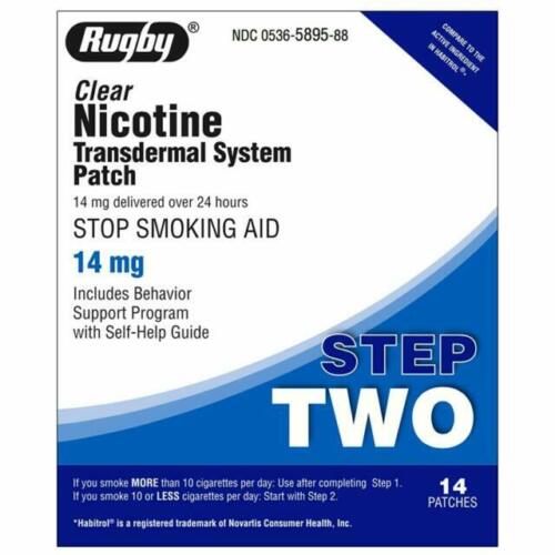 Rugby 21mg Nicotine Transdermal System Patch – 14 Count 4/27 Exp Open Box