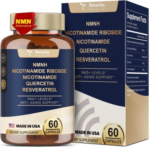 Nicotinamide Riboside+Resveratrol NAD Supplement 500mg pure Anti anging support.