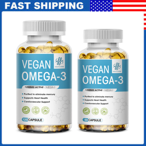 Vegan Omega 3 Supplement 1200MG Softgels EPA & DHA Support Heart Immune Health