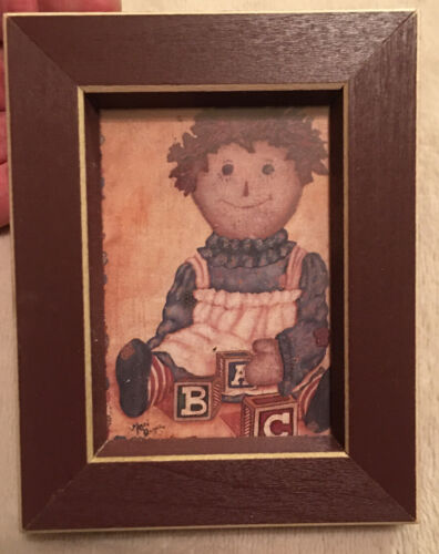 Raggedy Ann Wood Framed Photo 3.5” W x 4.5” H Wall Decor