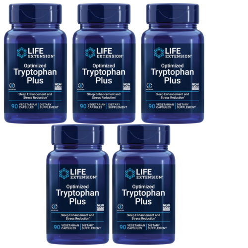 Life Extension Optimized Tryptophan Plus 5X90caps L-Tryptophan 1000mg/Niacinamid