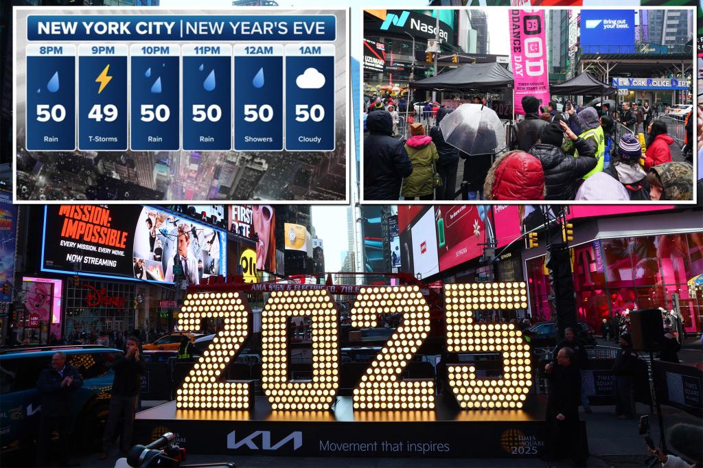 Heavy rain expected to soak Times Square for New Year’s ball drop