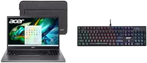 acer Aspire 5 15 Slim Laptop | 15.6″ FHD IPS Touch | i5-13420H | 16GB LPDDR5 | 512GB Gen 4 SSD | Wi-Fi 6 | Protective Sleeve| A515-58PT-50UJ Nitro Gen 2 Wired Gaming KB – Mechanical Axis