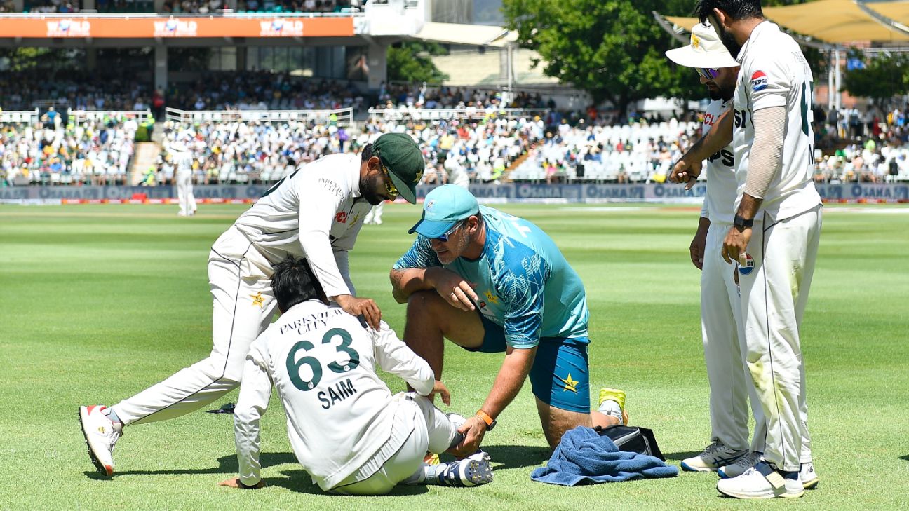 SA vs Pak 2024 – Pakistan opener Saim Ayub ruled out of Cape Town Test after suffering ankle injury