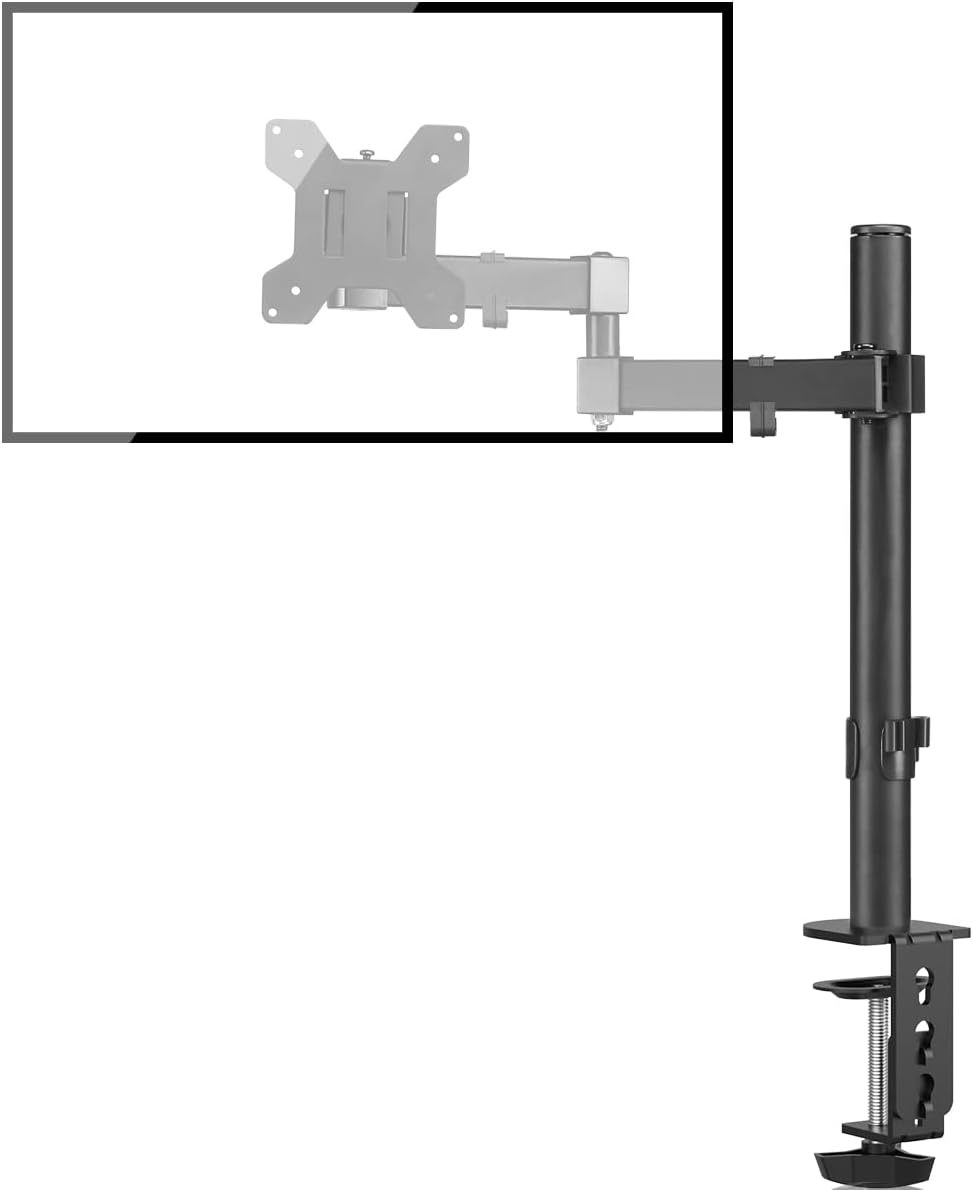 Bracwiser Monitor Mount Single Fully Adjustable Arm Fits One Screen 13-32 inch 22lbs for Monitor Computer Screen 13 15 17 19 20 22 23 24 26 27 30 32 inch VESA 75 100 (MD7421)