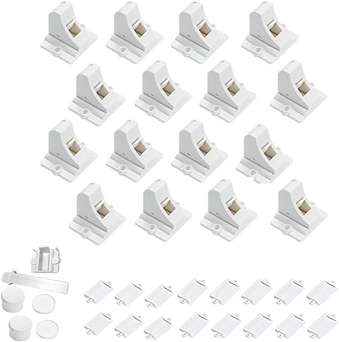 Xoopon 16 Pack Child Safety Magnetic Cabinet Locks – Secure Cupboard and Drawer Latches for Babies – Adhesive and Screw Installation for Long-lasting Protection