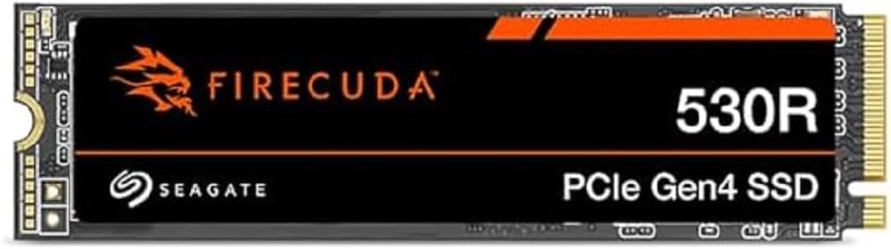 Seagate FireCuda 530R SSD 2TB Internal Solid State Drive – M.2 PCIe Gen4 ×4 NVMe 1.4, speeds up to 7400MB/s, 2400TBW, 1.8M MTBF with Rescue Services (ZP2000GM3A063)