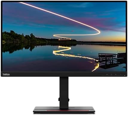 Lenovo ThinkVision T24m-20 23.8” (60.45cms) FHD IPS (1920×1080) Monitor, HDMI, DP and USB, 60Hz Refresh Rate, Tilt, Swivel, Pivot, Height Adjust Stand, (62CDGAR6WW)- Raven Black