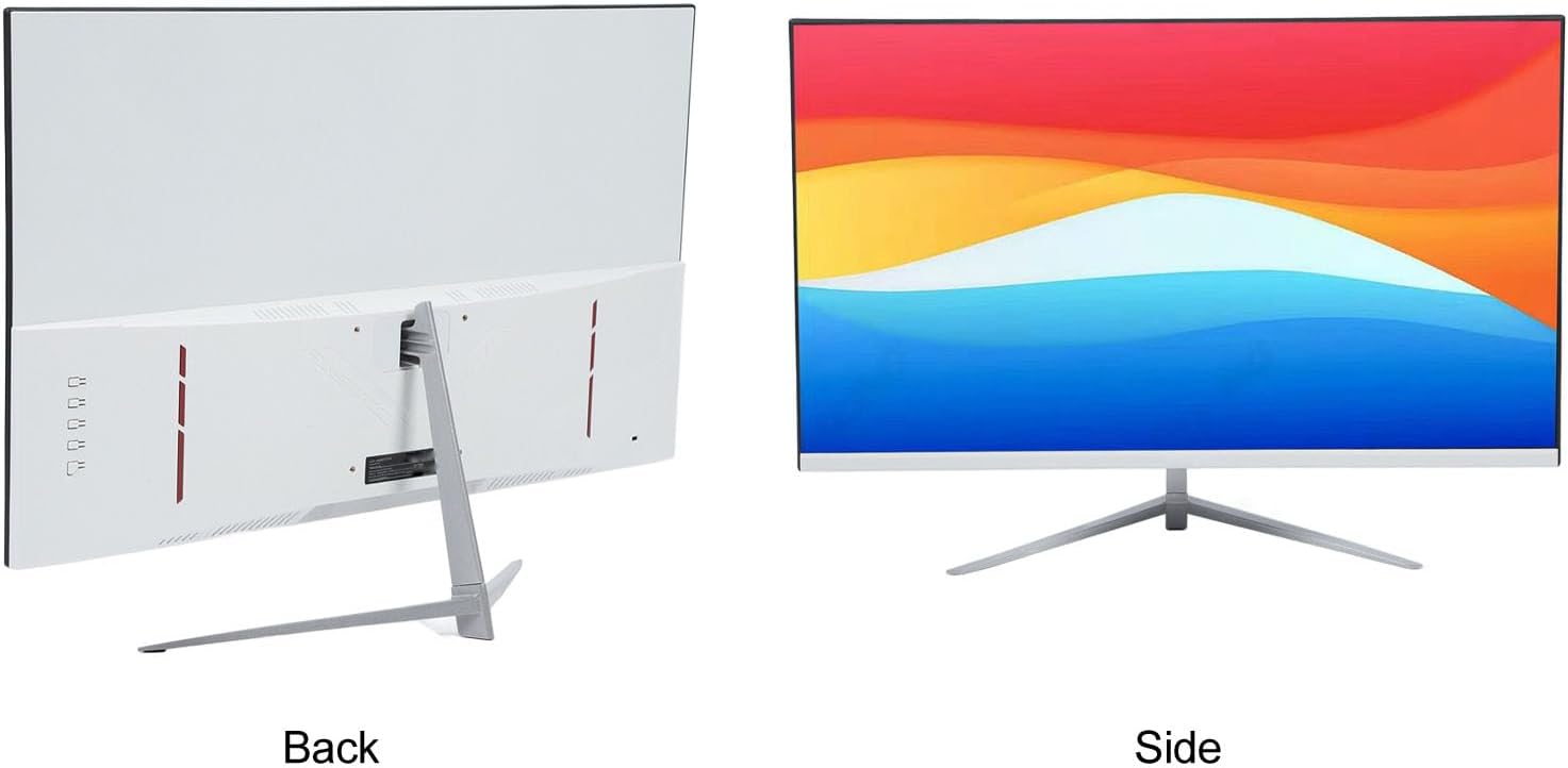 Zunate 27 Inch FHD Monitor, 1080P IPS Display 75Hz, Frameless Desktop Computer Monitor with HDMI VGA, 100 x 100mm VESA Mountable, 5ms Response Time (US Plug)