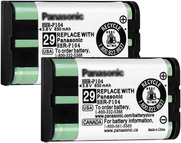 2PACK Cordless Phone HHR-P104 3.6V 830mAh Battery NI-MH AAA Rechargeable Battery for Panasonic Replacement Battery