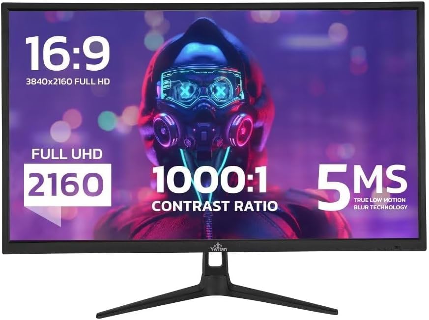 YEYIAN ODRAZ 27 inch IPS Panel HDR 4K UHD Slim Bezel PC Gaming Monitor 3840×2160, 1 Billion Colors, 99% sRGB, 300cd/m2, 1000:1, 60Hz 5ms, 16:9, 178°, G-Sync, FreeSync, DP/HDMI/USB, Speakers, VESA