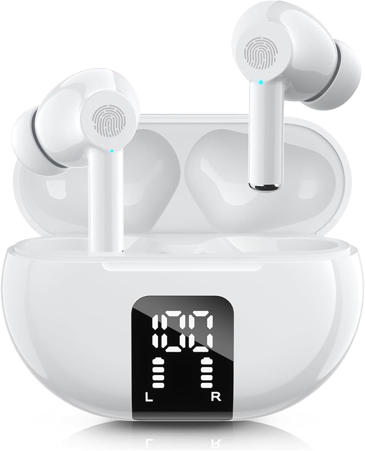 Language Translation Earbuds Two Way Real-time Translation in 144 Languages Online Instant Voice Translation with Bluetooth and APP Fit for iOS & Android for Travel Business(White)