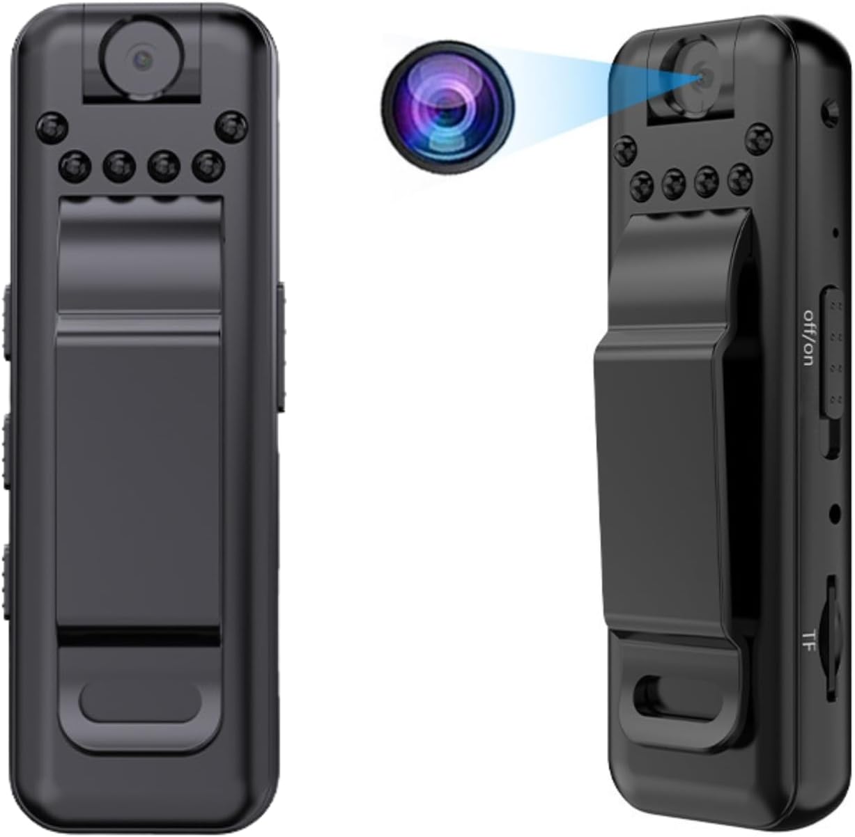 Portable Video Recorder, Mini Body Camera Video Recorder, Back Clip Pocket Camera, Infrared Night Vision, Small Camera for Home Outdoor Office Meeting Business Sports