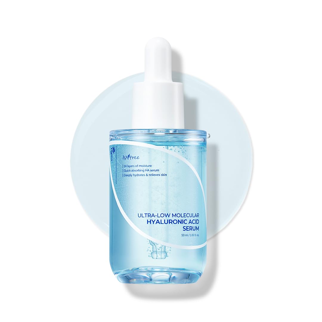 ISNTREE Ultra-low Molecular Hyaluronic Acid Serum 50ml, 1.69 fl.oz | Quick Absorbing | Deep Hydration & Skin Smoothing | Korean Skincare | Vegan Skincare