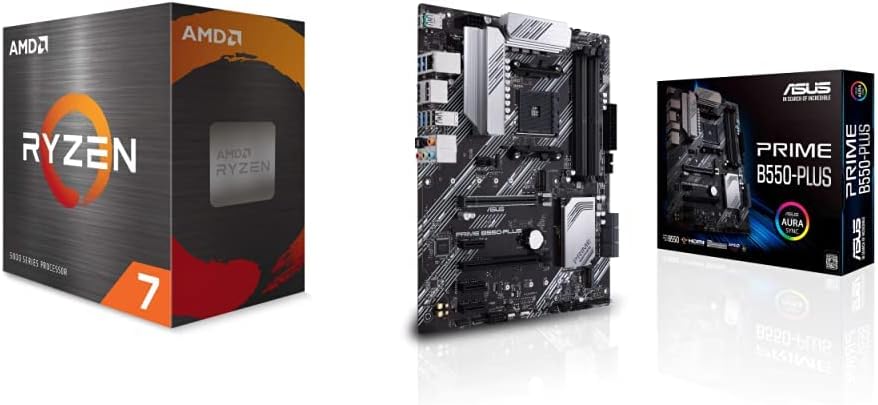 AMD Ryzen 7 5800X 8-core, 16-Thread Unlocked Desktop Processor & ASUS Prime B550-PLUS AMD AM4 Zen 3 Ryzen 5000 & 3rd Gen Ryzen ATX Motherboard