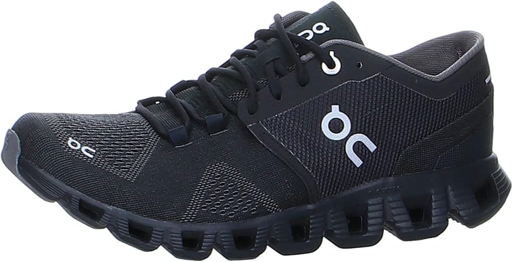 On Women’s Cloud X Sneakers, Black/Asphalt, 10.5 Medium US